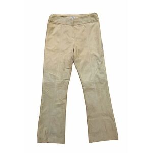 CACHE Sz 4 Blonde Goat Suede, Flat Front Pants